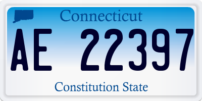 CT license plate AE22397