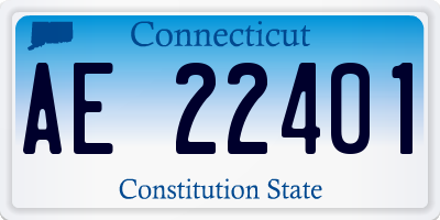CT license plate AE22401