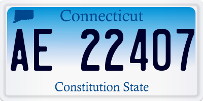 CT license plate AE22407