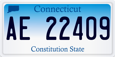 CT license plate AE22409