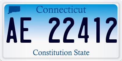 CT license plate AE22412