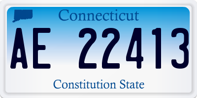 CT license plate AE22413