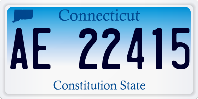 CT license plate AE22415