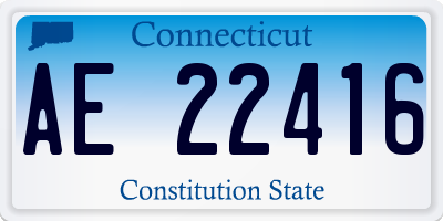 CT license plate AE22416