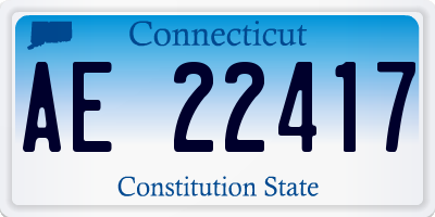 CT license plate AE22417