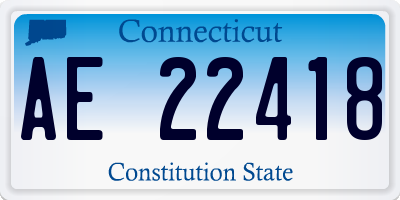 CT license plate AE22418