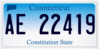 CT license plate AE22419