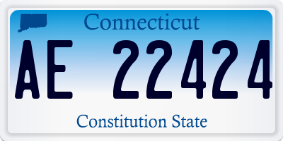 CT license plate AE22424