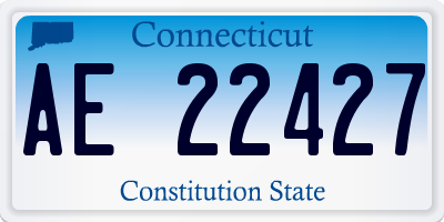 CT license plate AE22427