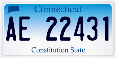 CT license plate AE22431