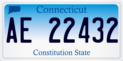 CT license plate AE22432