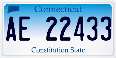CT license plate AE22433