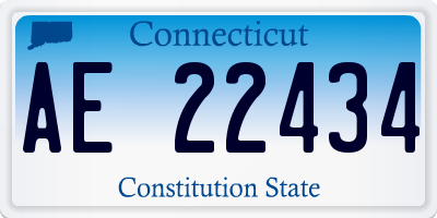 CT license plate AE22434