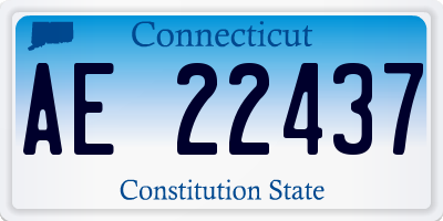 CT license plate AE22437