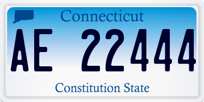 CT license plate AE22444