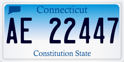 CT license plate AE22447