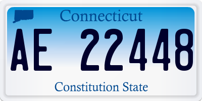 CT license plate AE22448