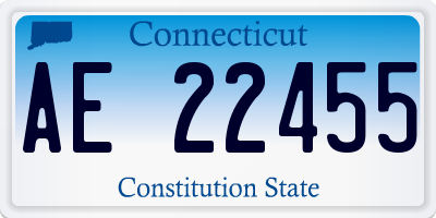 CT license plate AE22455
