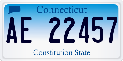 CT license plate AE22457