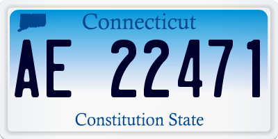 CT license plate AE22471
