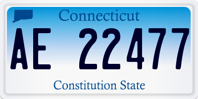 CT license plate AE22477
