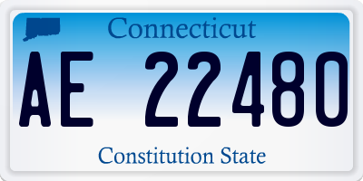 CT license plate AE22480