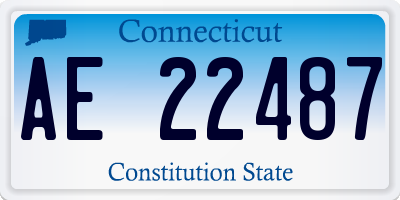 CT license plate AE22487