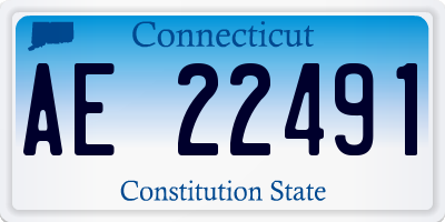 CT license plate AE22491
