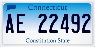 CT license plate AE22492