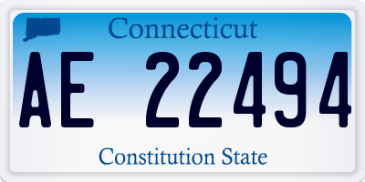 CT license plate AE22494