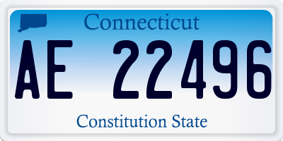 CT license plate AE22496