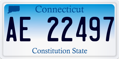 CT license plate AE22497