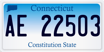 CT license plate AE22503