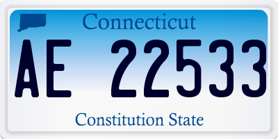 CT license plate AE22533