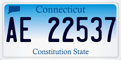 CT license plate AE22537