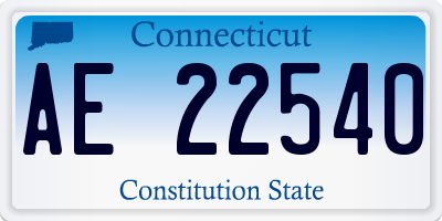 CT license plate AE22540