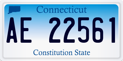 CT license plate AE22561