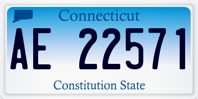 CT license plate AE22571