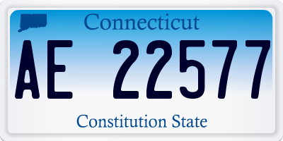CT license plate AE22577