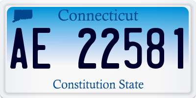 CT license plate AE22581