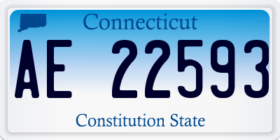 CT license plate AE22593
