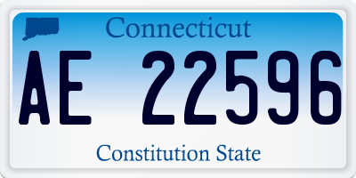 CT license plate AE22596