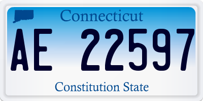 CT license plate AE22597