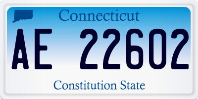 CT license plate AE22602