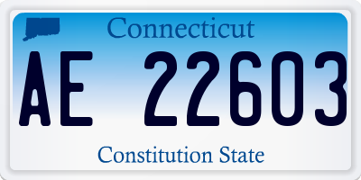 CT license plate AE22603