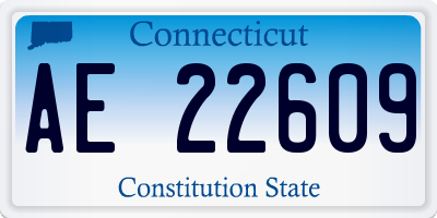 CT license plate AE22609