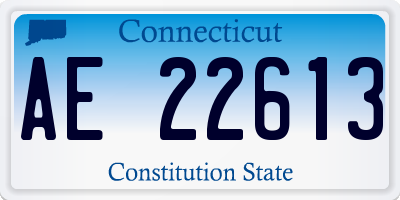 CT license plate AE22613