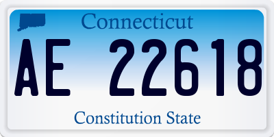CT license plate AE22618