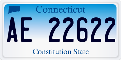 CT license plate AE22622