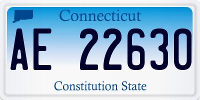 CT license plate AE22630